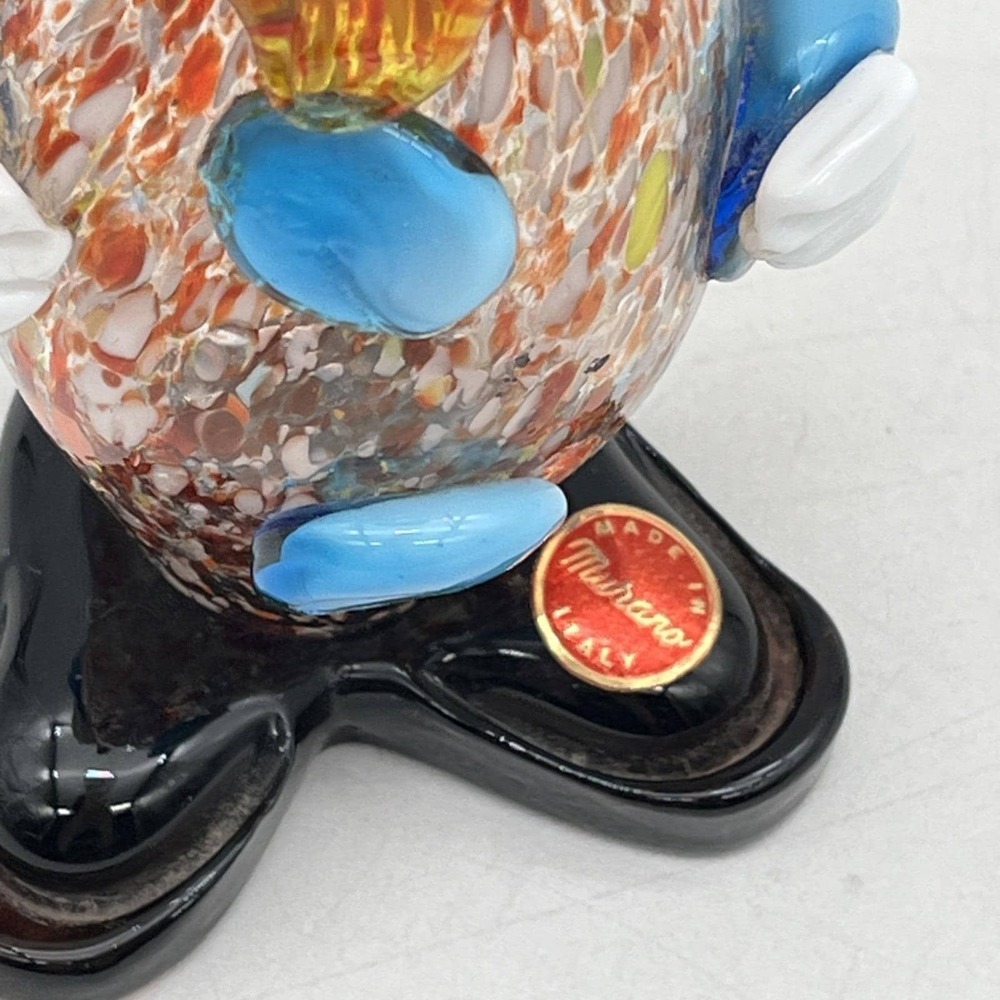 Murano Art Glass Clown Figurine Italy Hand Blown Multicolor Vintage Decor 6.5" - Picture 2 of 8